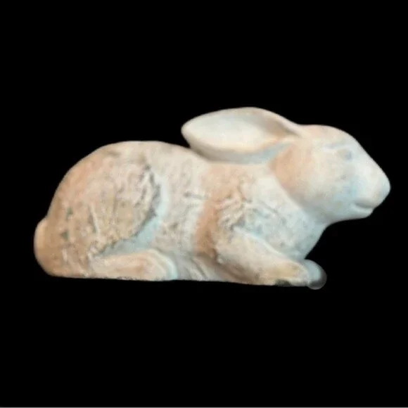 Farmhouse French Concrete Bunny Rabbit Figurine Spring Home Decor - Picture 4 of 8